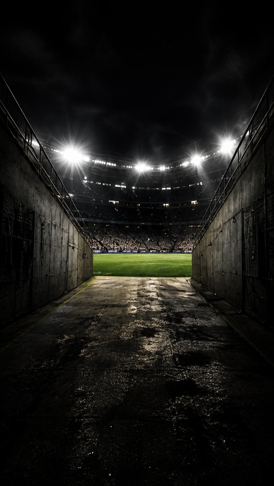 Football stadium tunnel